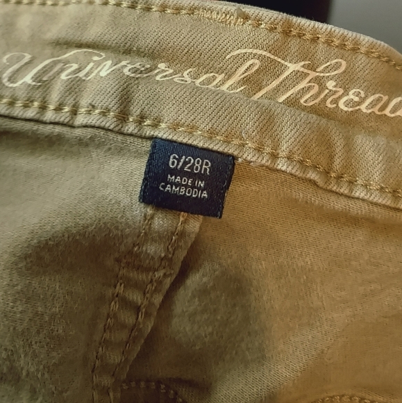 Universal Thread Size 6/28R Khaki Color Mid Rise Skinny Jeans - Picture 5 of 11